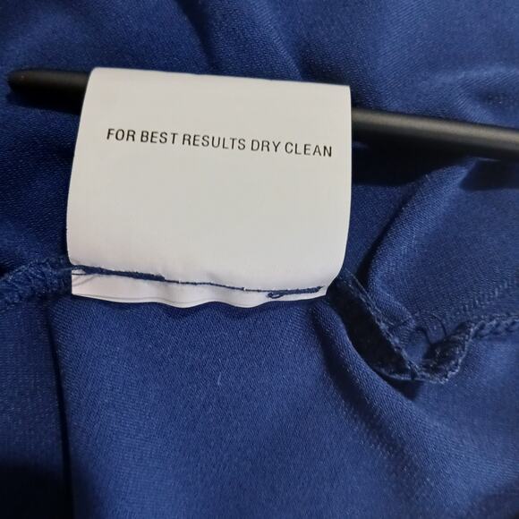 Laundry by Shelli Segal Small Royal Blue Long-Sleeved Ruched V Neck Dress A Line - Picture 10 of 10